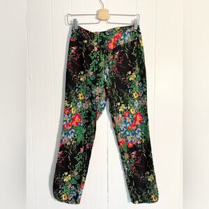 Soft Surroundings Medium in Bloom Floral Ankle Pants bright pull on